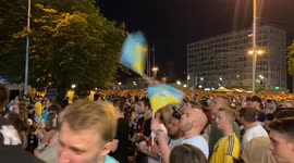 Fans' emotions in Kyiv, Ukraine during England vs Ukraine match