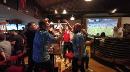 England fans celebrate in Derby as England thrash Ukraine in quarter-final