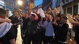 VIDEO2: England fans celebrating in Derby Post Euros win against Ukraine