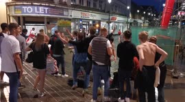 VIDEO4: England fans celebrating in Derby Post Euros win against Ukraine