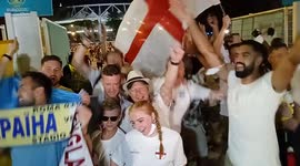 Celebrating and dejected fans leave Rome stadium after England-Ukraine match