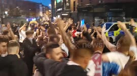 VIDEO 6: England fans celebrating in Derby after England's win over Ukraine
