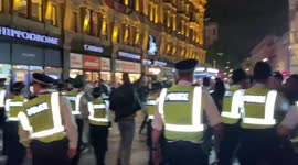 Police clash with England fans after England win Euros 2020 Match