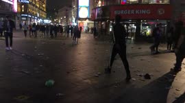 Rubbish left behind in Leicester Square following England fan’s celebrations after Euro 2020 win against Ukraine
