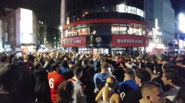 English football fans gathering in central London against Covid restrictions