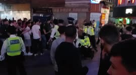 England fans clash with police in central London after England Ukraine match