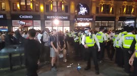 England fans clash with police in central London after England Ukraine match