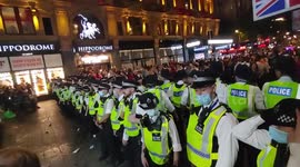 England fans clash with police in central London after England Ukraine match