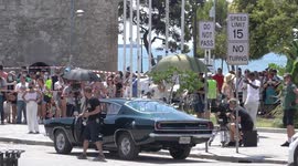 Greece: crowds watch streets turned into Miami scenery for new Antonio Banderas movie