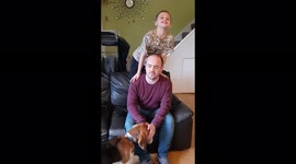Pranking dad with i nvisible string, he didn't see it coming