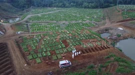 Funeral for the victim of Covid-19 in Medan, North Sumatra, Indonesia
