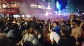 English football fans gather in central London despite Covid restrictions