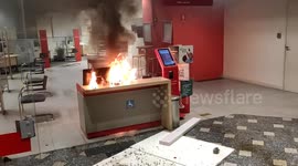 Anti-Bolsonaro protesters set fire to Santander bank in Sao Paulo