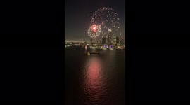 July 4th fireworks New York on the Hudson River