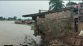 Watch moment house collapses in India's Bihar after heavy monsoon rain