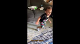 These adorable 3yr old twin boys clean up for their single dad.