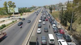 Lebanon crisis: Tens of cars line up near the very few open gas stations in Damour