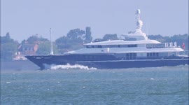 Superyacht 'Triple Seven' passes Kent on its way to London