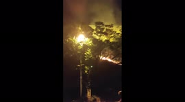 Fire erupts in forest surrounding Skopje Fortress in Macedonia