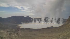 Aerial footage shows Taal volcano in the Philippines following recent eruption