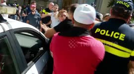 Far-right demonstrators attack journalists and LGBTQ activists' HQ ahead of Pride march in Tbilisi