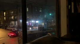 Police use rubber bullets to shoot out windows in Vancouver.