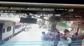 Passenger nearly slips beneath moving train, gets rescued in eastern India