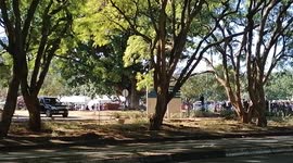A brief video showing people queuing at Parirenyatwa Hospital Harare