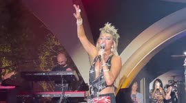 High-quality footage shows Miley Cyrus chant 'free Britney' at Fourth of July concert in Las Vegas