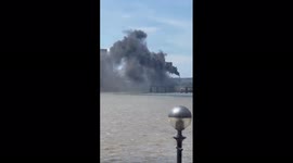 UK: Fire Erupts At Waste Water Treatment Site In Birkenhead, England