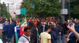 Italy and Spain supporters get into awesome singing war ahead of historic Euro clash