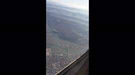 Râmnicu Vâlcea City seen from aircraft, Romania - Europe on a private flight