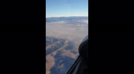 Cockpit view flying above Brașov city and mountains in Romania - Europe with C172 POV