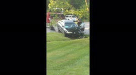 Car accident in funkstown Maryland. Car came around corner too fast Lost control and hit tree.