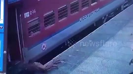 Passenger falls while alighting, rescued in northern India