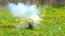 This is what happens when you blow up a bottle full of eggs