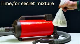 Vacuum Cleaner trying survives in strange mixture!