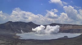 Taal Volcano spews 200-metre-high dark grey plume in the Philippines
