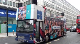 England supporters' bus travels around London ahead of semi-final clash