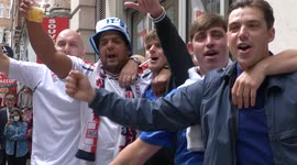 England football fans in good spirits in London ahead of crunch semi-final Euro 2020 match