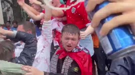 England fans partying at Wembley before the Euros semi-final against Denmark