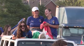 Italian soccer fans in Ontario, Canada celebrate as Italy wins Euros semi-final
