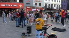 Party atmosphere in Central London as England fans prepare for semi-final in Euro 2020