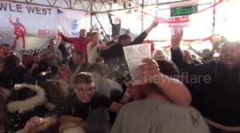 England Fans Celebrate in Bristol's “Most Patriotic” Pub First Goal Against Denmark