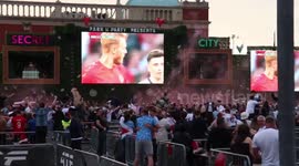 Beers flying and flares lit at Manchester fan park as England equalise in Euros game