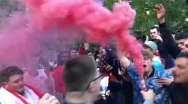 Premature celebration as England fans in Wembley mistakenly think England score penalty before Kane does slot it home