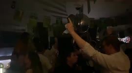 Fans in London pub erupt in joy as final whistle blows and England win Euros match