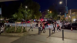Newsflare Edit - England fans celebrating Denmark win