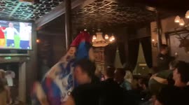 Euro 2020: Unbridled joy of England fans in a pub in Islington, London