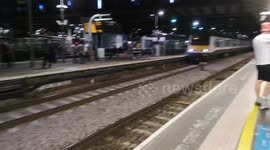 English Football Fans Celebrate In Stratford Underground Station